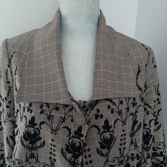 Cartise Brown Plaid Bolero Jacket - Picture 3 of 10